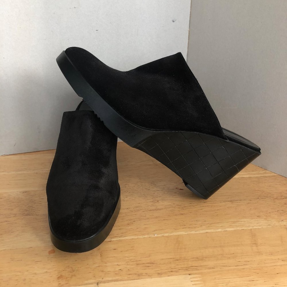 Robert Clergerie Black Suede Platform Wedge Paris